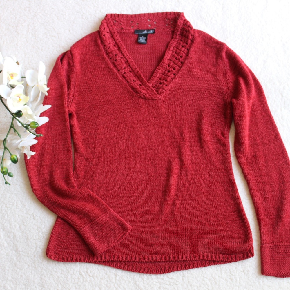 Willi Smith Long Sleeve Burnt Orange Sweater